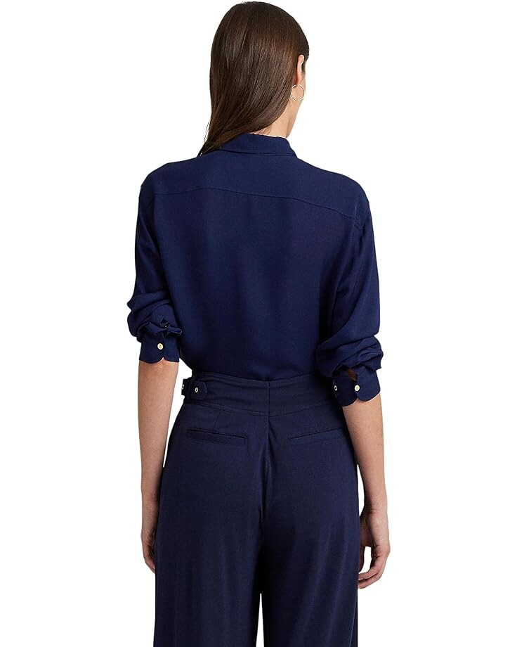 

Рубашка LAUREN Ralph Lauren Crepe de Chine Shirt, цвет Refined Navy