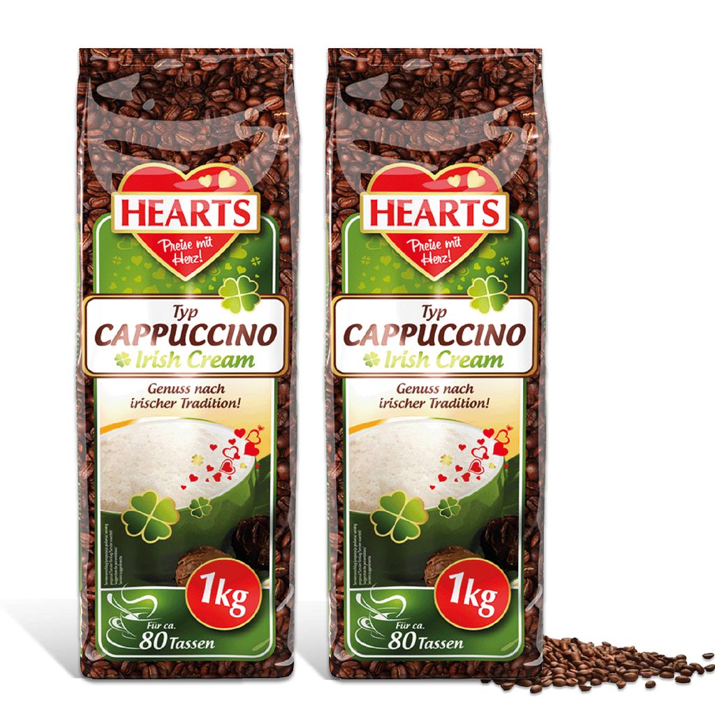 

HEARTS Cappuccino Irish Cream 2 x 1 кг фирменный кофе Tsi Consumer Goods