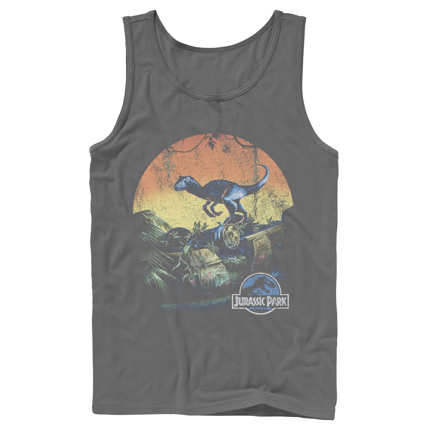 

Мужская майка Jurassic World Retro Raptor Sunset в джунглях Licensed Character