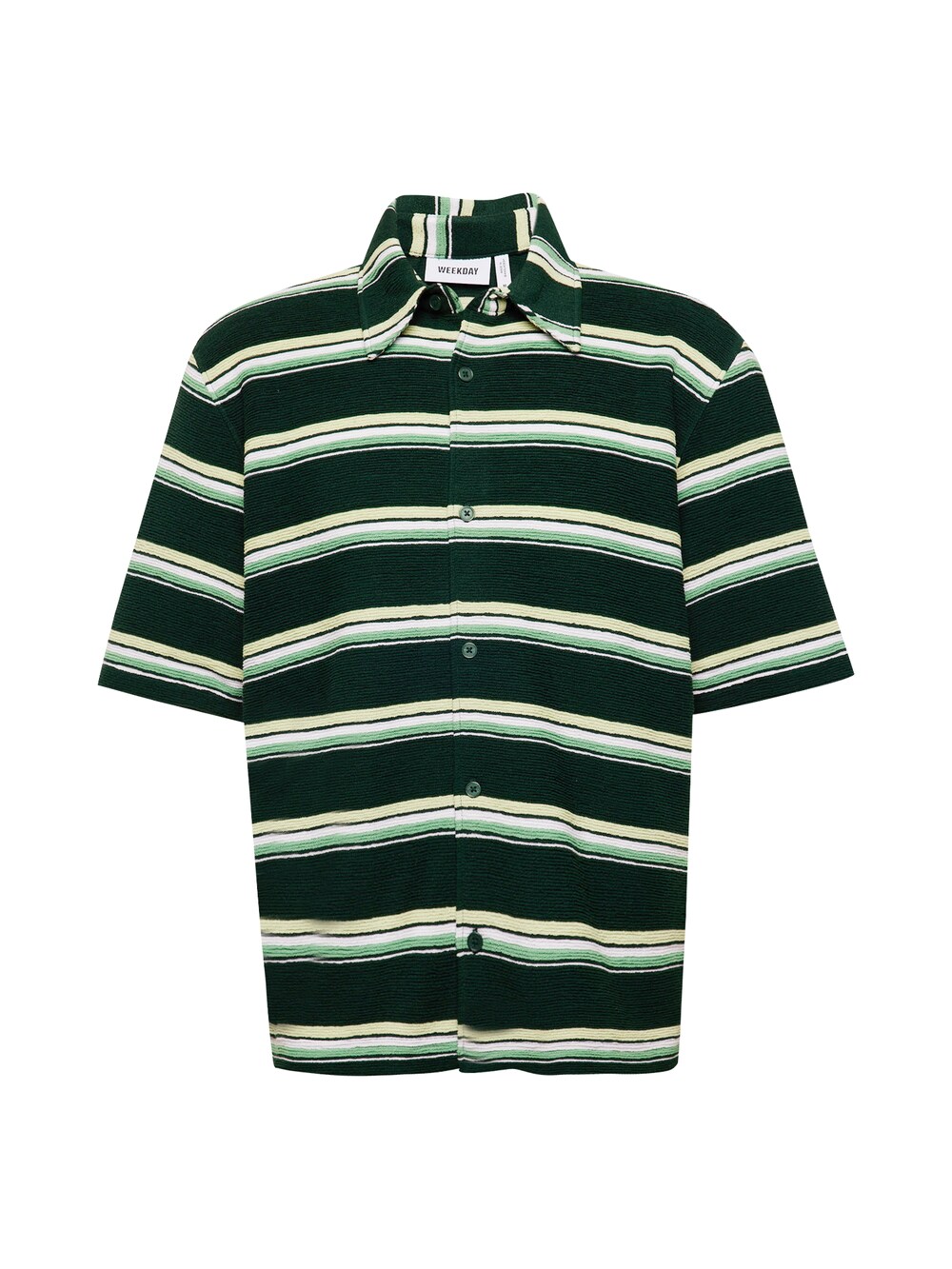 Рубашка на пуговицах стандартного кроя Weekday, зеленый/пастельно-зеленый/светло-зеленый цена и фото