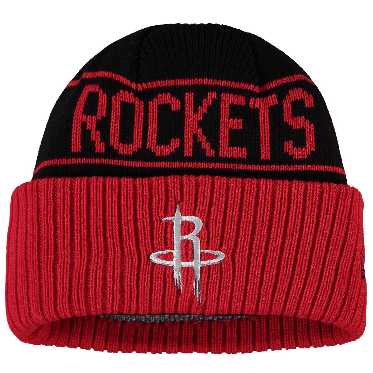 

Мужская двусторонняя вязаная шапка New Era Red Houston Rockets с манжетами