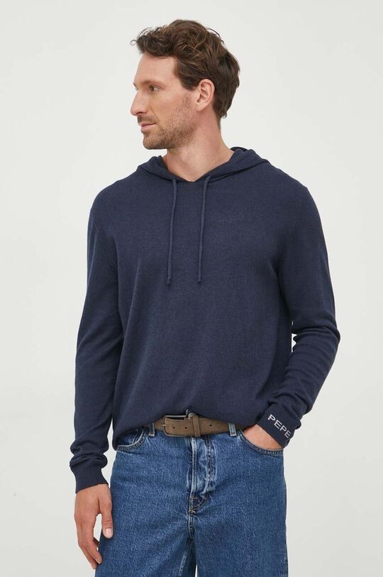 

Свитер из смесовой шерсти Andre Pepe Jeans, темно-синий