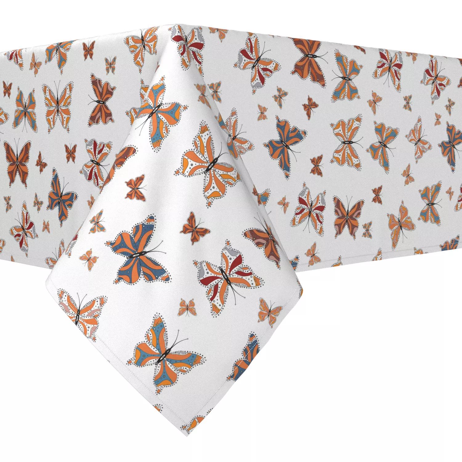 Прямоугольная скатерть, 100 % полиэстер, 60x120 дюймов, винтажные узоры в виде бабочек. 40 шт винтажные наклейки в виде бабочек