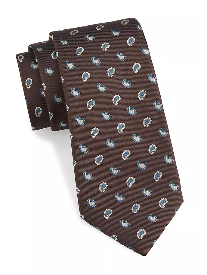 Шелковый галстук с принтом пейсли Isaia, темно-синий темно синий шелковый галстук с классическим принтом chris