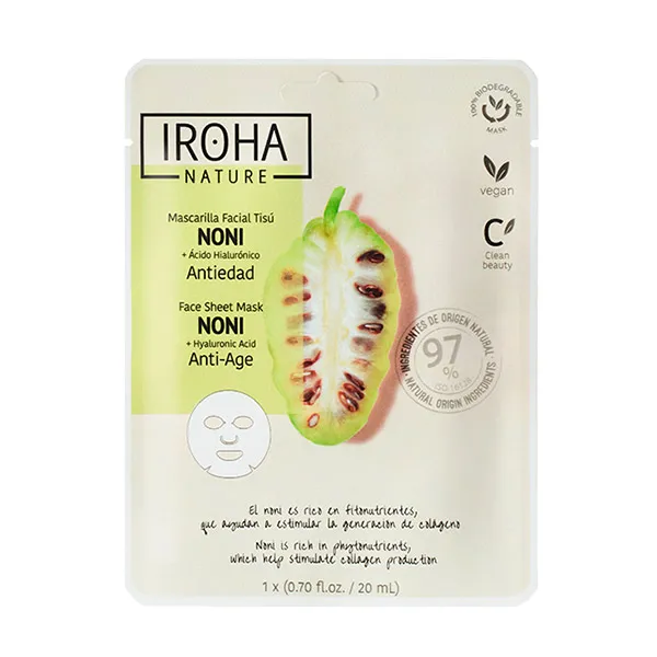 

Маска для лица с гиалуроновой кислотой Mascarilla Anti-Edad Noni Iroha Nature, 1 UD