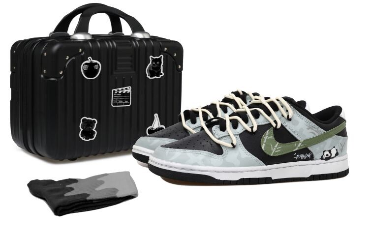 

Кроссовки для скейтбординга Dunk мужские низкие черные/зеленые Nike