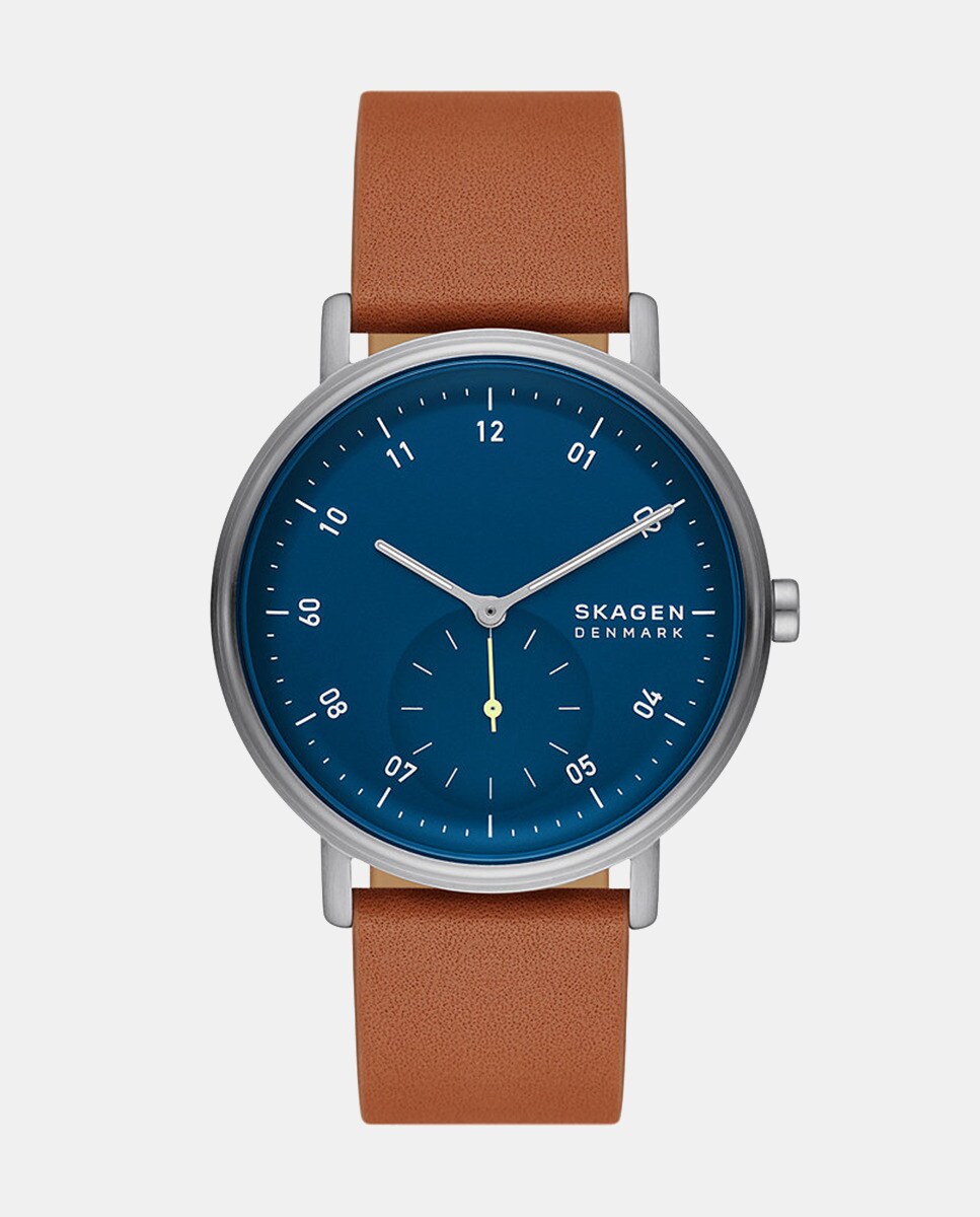 Коричневые кожаные мужские часы SKW6888 Skagen, коричневый