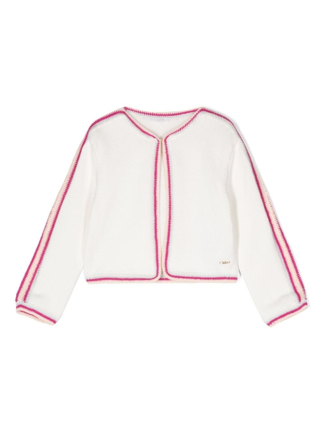

Chloé Kids кардиган с логотипом, нейтральный цвет