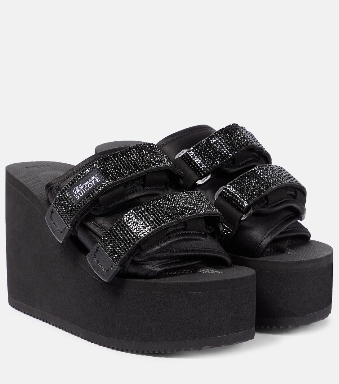 

Декорированные шлепанцы X Suicoke Moto на платформе Blumarine, черный