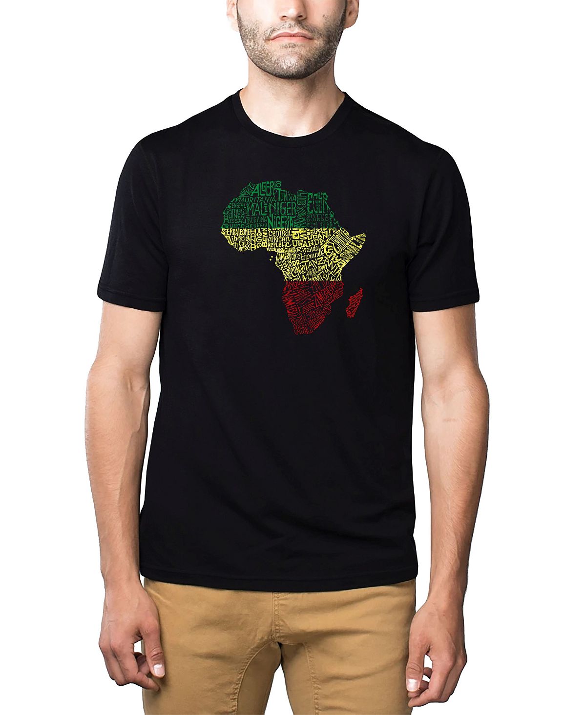 Мужская футболка премиум-класса Word Art — страны Африки LA Pop Art страны африки женская рубашка летучая мышь word art la pop art темно синий