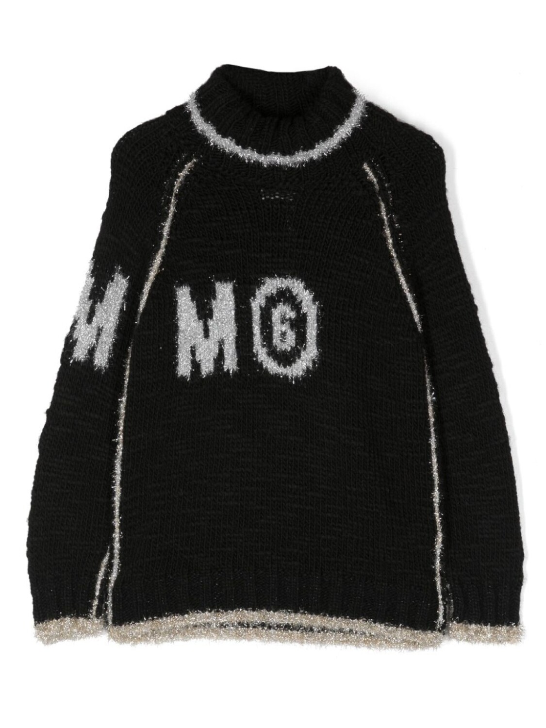 

MM6 Maison Margiela Kids джемпер с контрастной отделкой, черный
