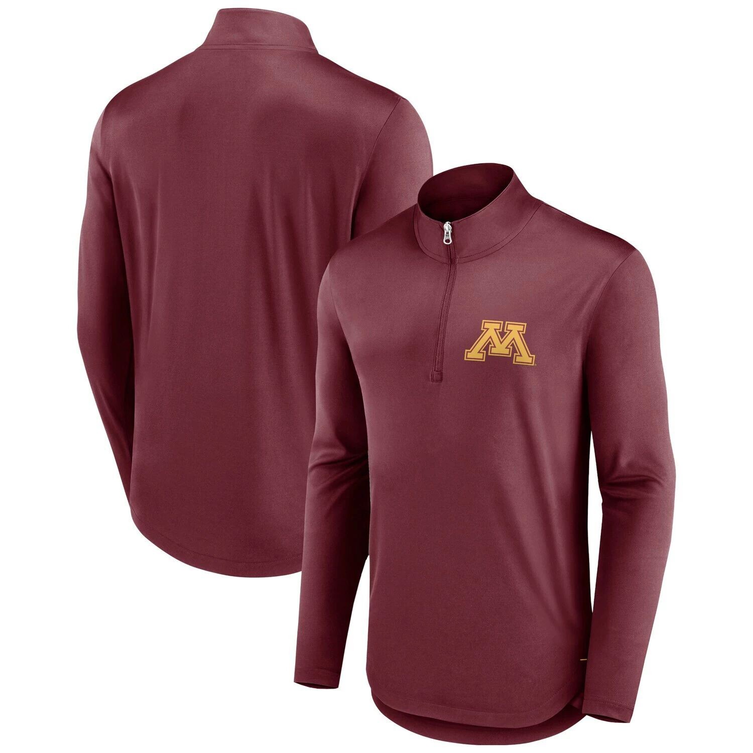 

Мужская темно-бордовая футболка с молнией четверть с логотипом Minnesota Golden Gophers Tough Minded Fanatics