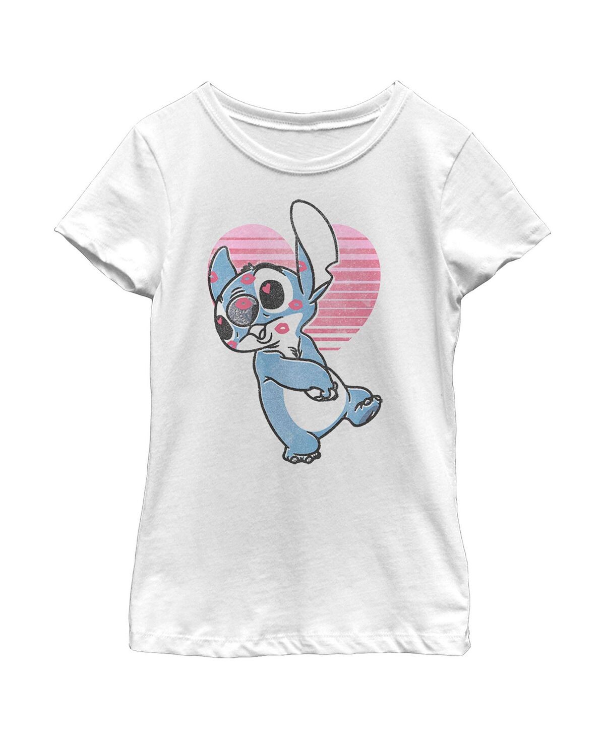 

Детская футболка Lilo & Stitch Kissy Face ко Дню святого Валентина для девочек Disney