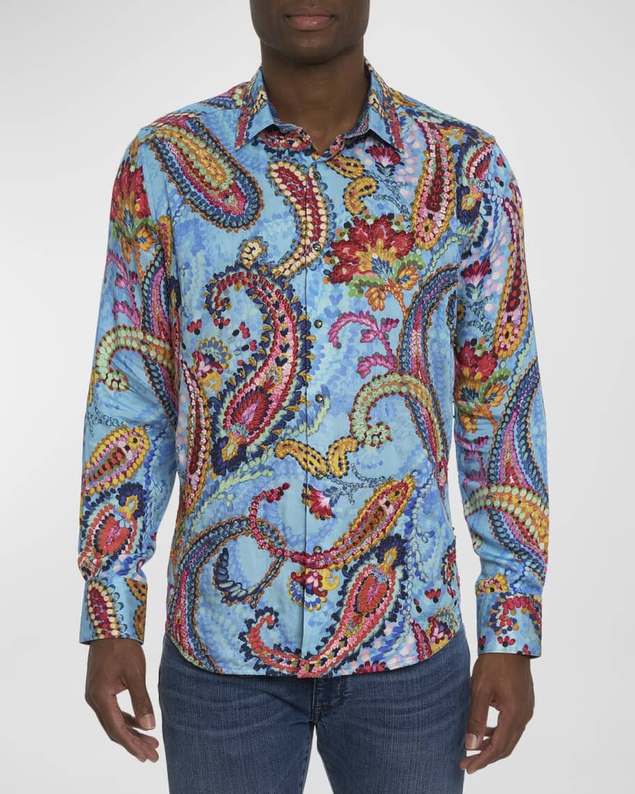 

Мужская спортивная рубашка Amaze Me с узором пейсли Robert Graham