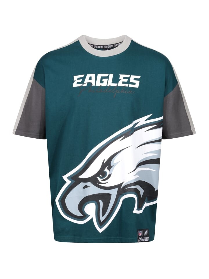 

Футболка Recovered NFL Eagles Philadelphia Cut and Sew Midnight Oversized, зеленый