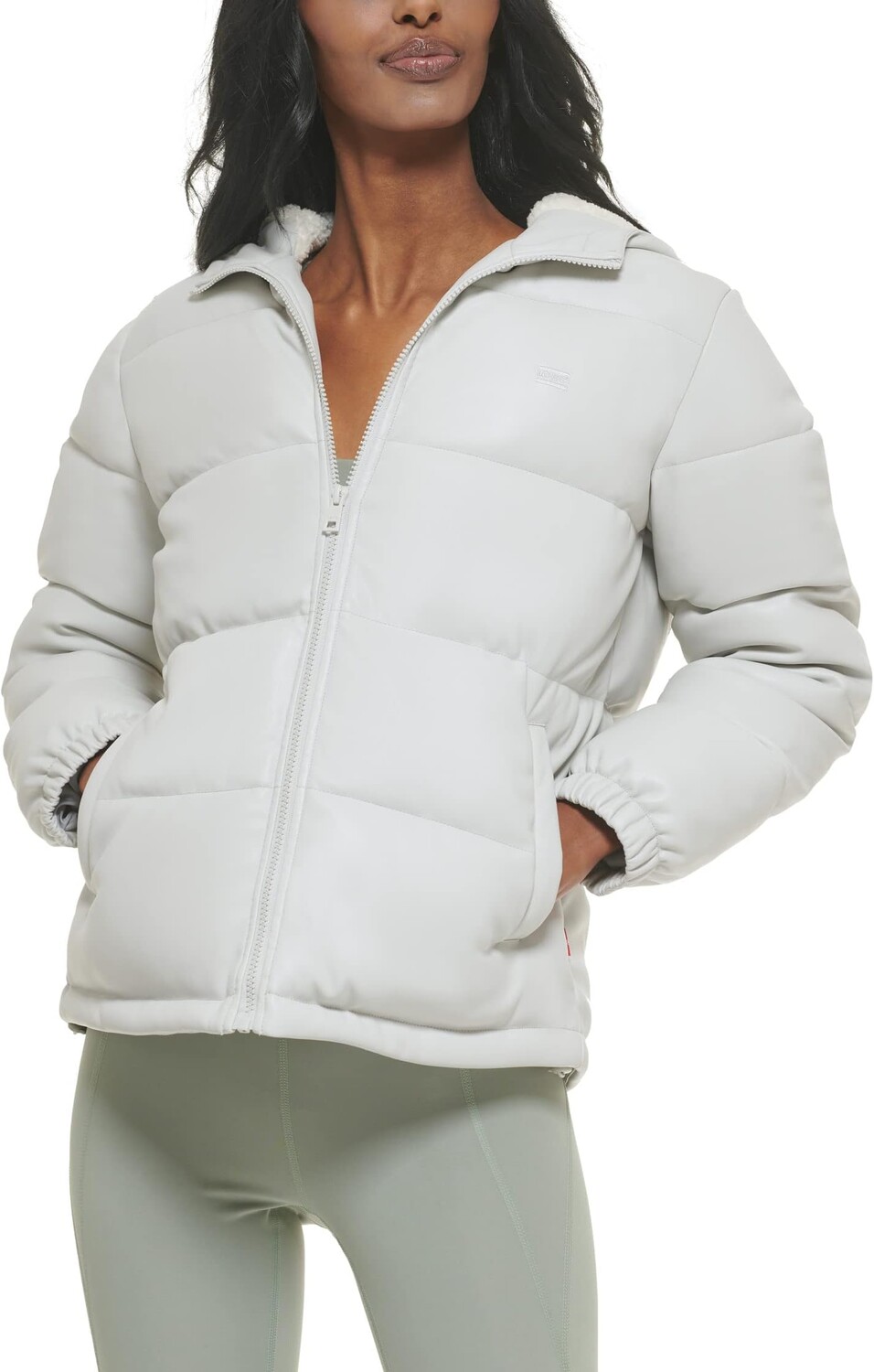 

Куртка Hooded Faux Leather Levi's, цвет Ice
