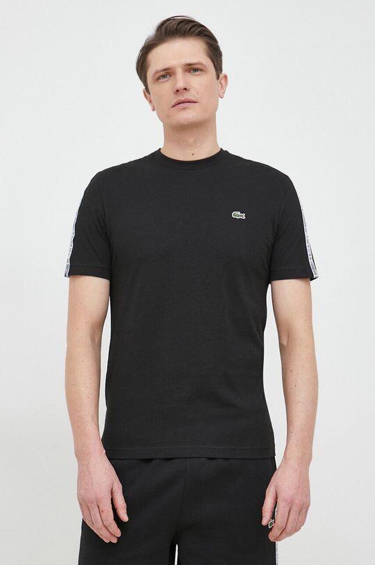 

Хлопковая футболка Lacoste, черный