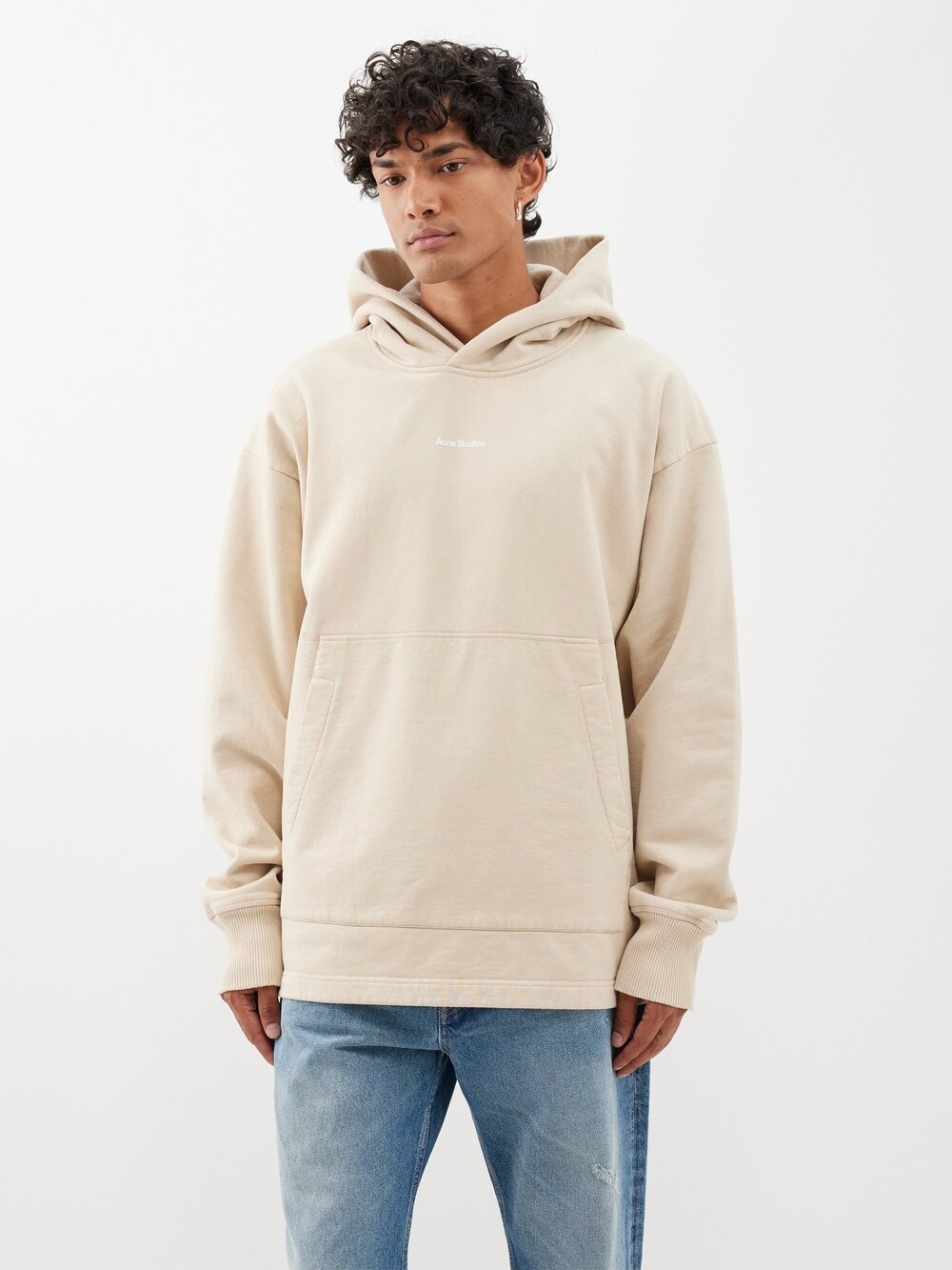 

Худи franklin из хлопково-флисового джерси Acne Studios, бежевый