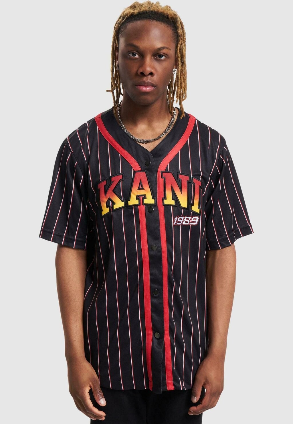 

Рубашка БЕЙСБОЛ Karl Kani, черный красный белый