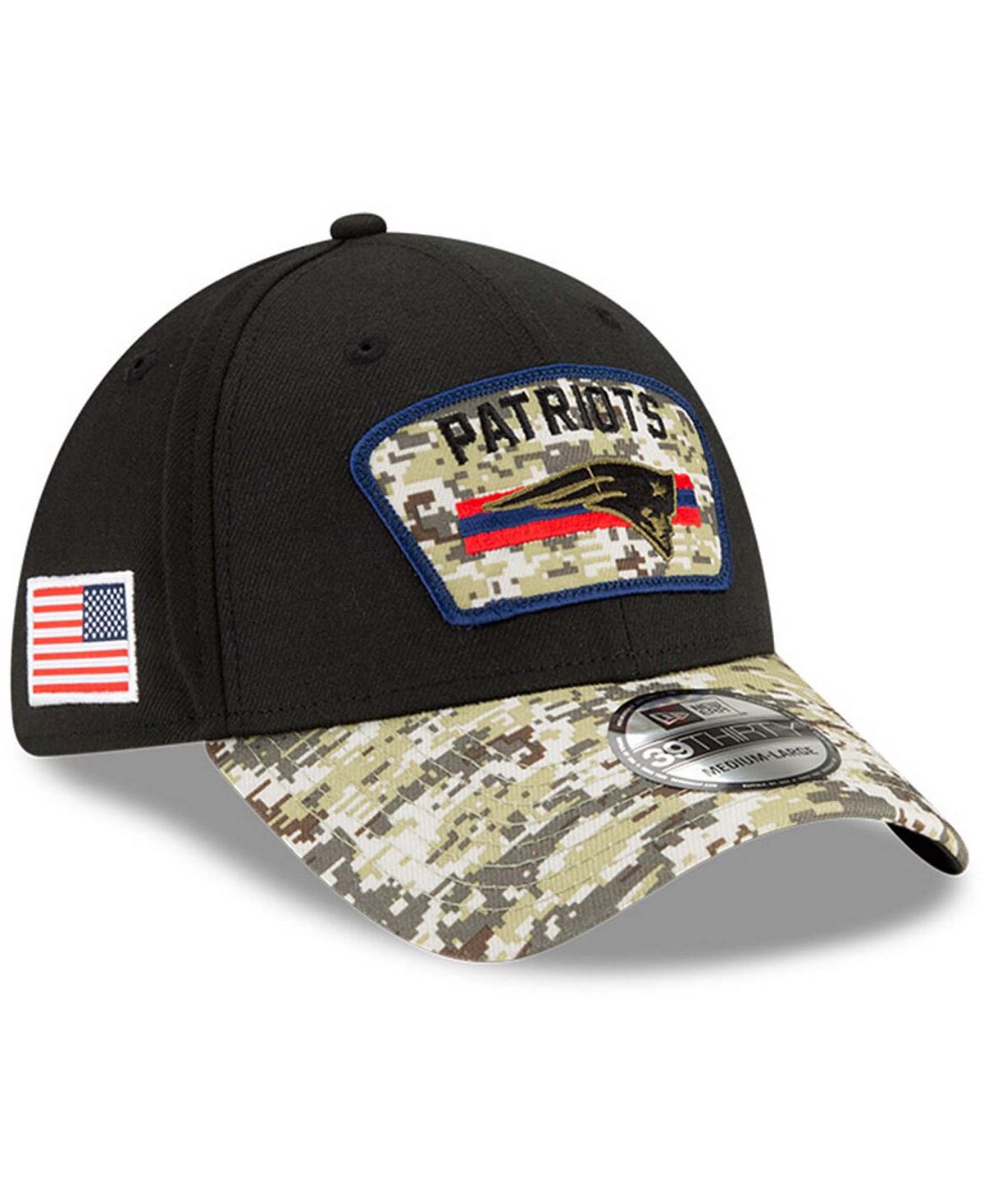 Мужская черная камуфляжная кепка New England Patriots 2021 Salute To Service 39THIRTY Flex Hat New Era костюм зимний daiwa dw 3523 2xl black camouflage