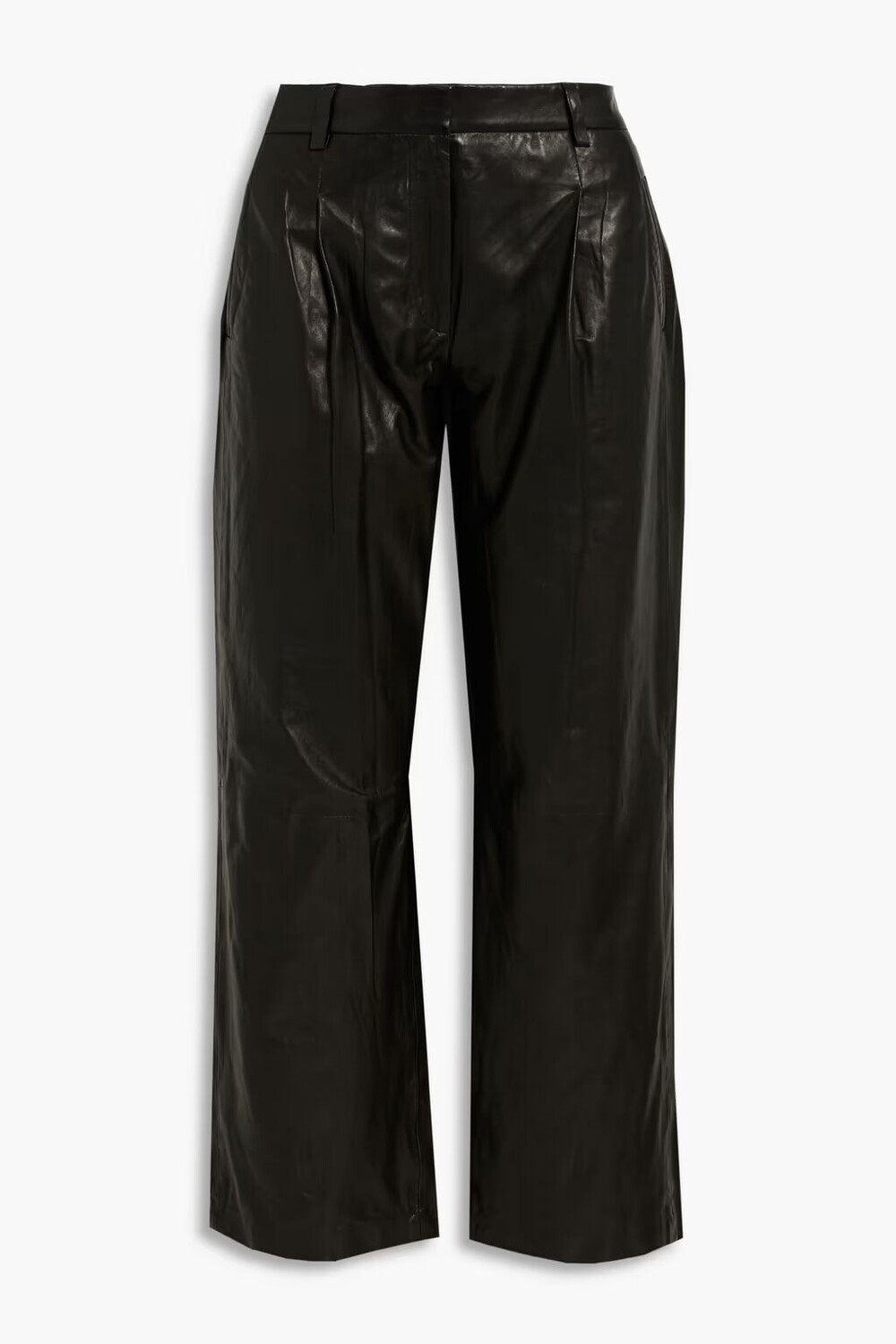 

Leslie кожаные широкие брюки со складками Rag & Bone, черный