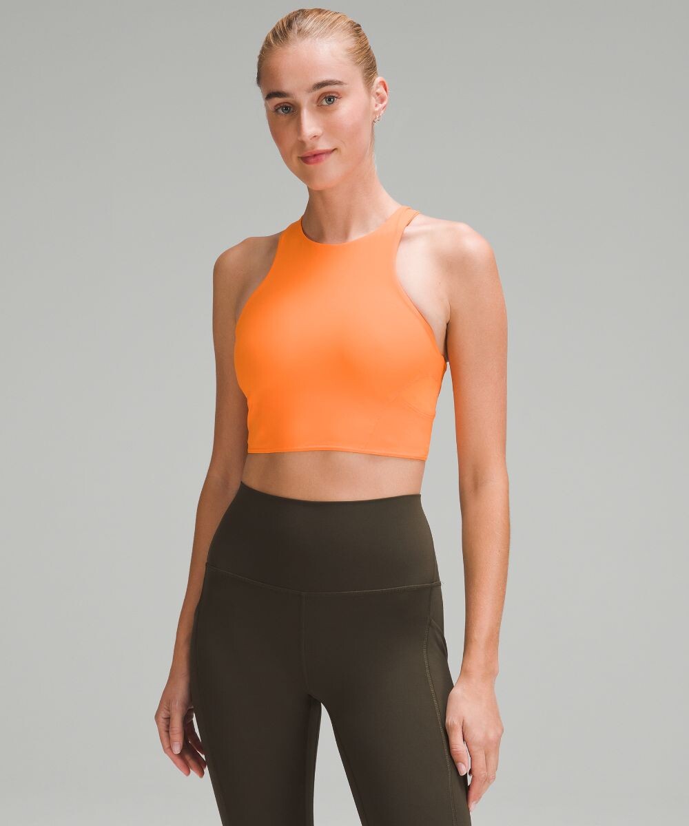 

Бюстгальтер со шлейфом на спине в сетку Lululemon, оранжевый