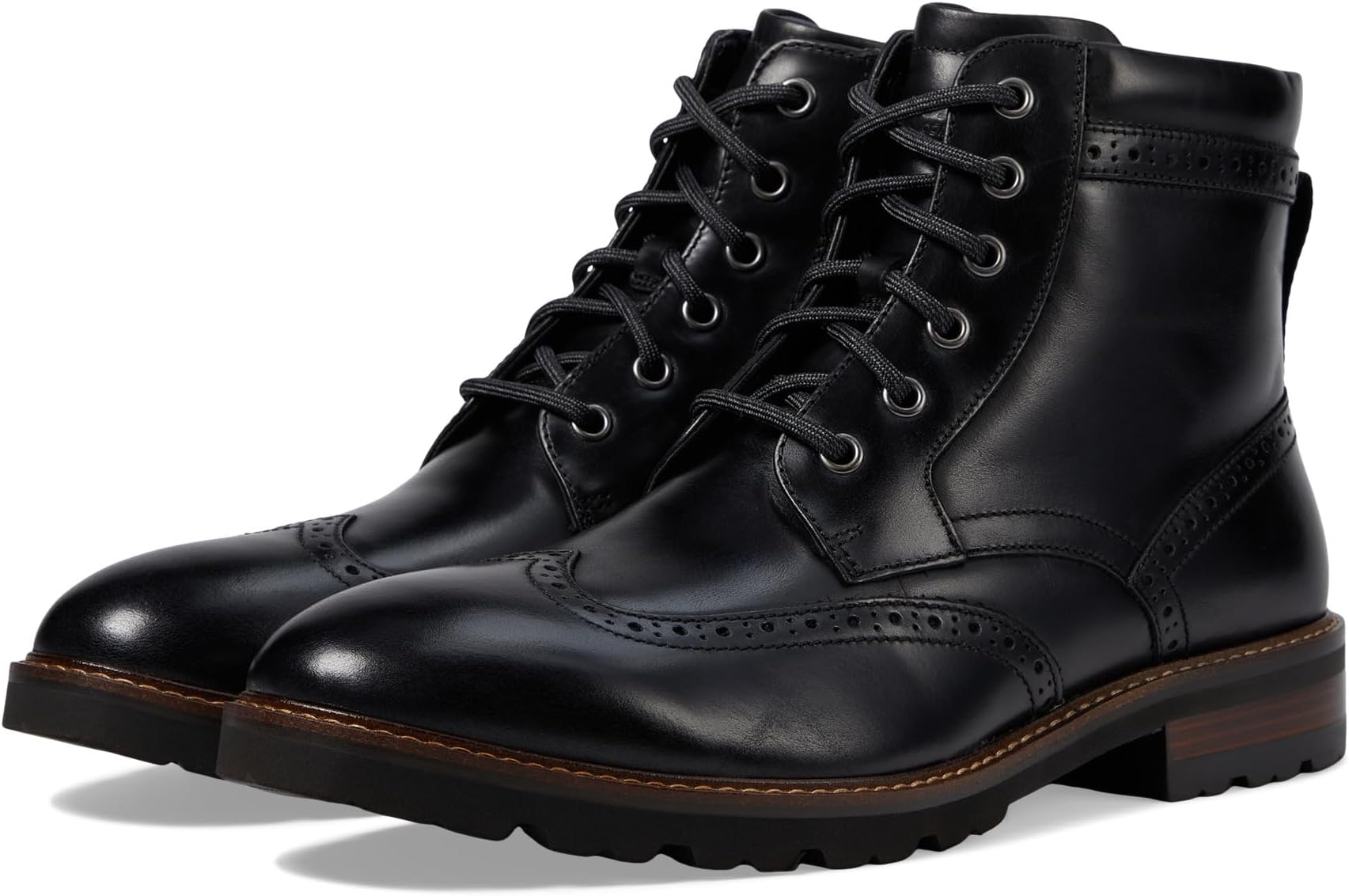 ботинки на шнуровке tommy jeans short lace up boot черный Ботинки на шнуровке Renegade Wing Tip Lace-Up Boot Florsheim, черный