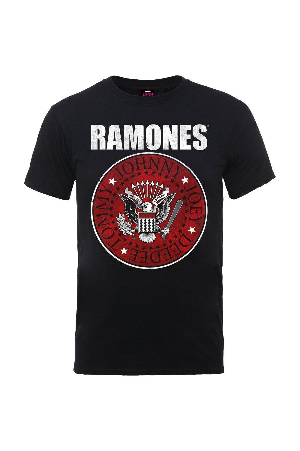 Футболка с печатью Ramones, черный кулон с печатью бельфегора