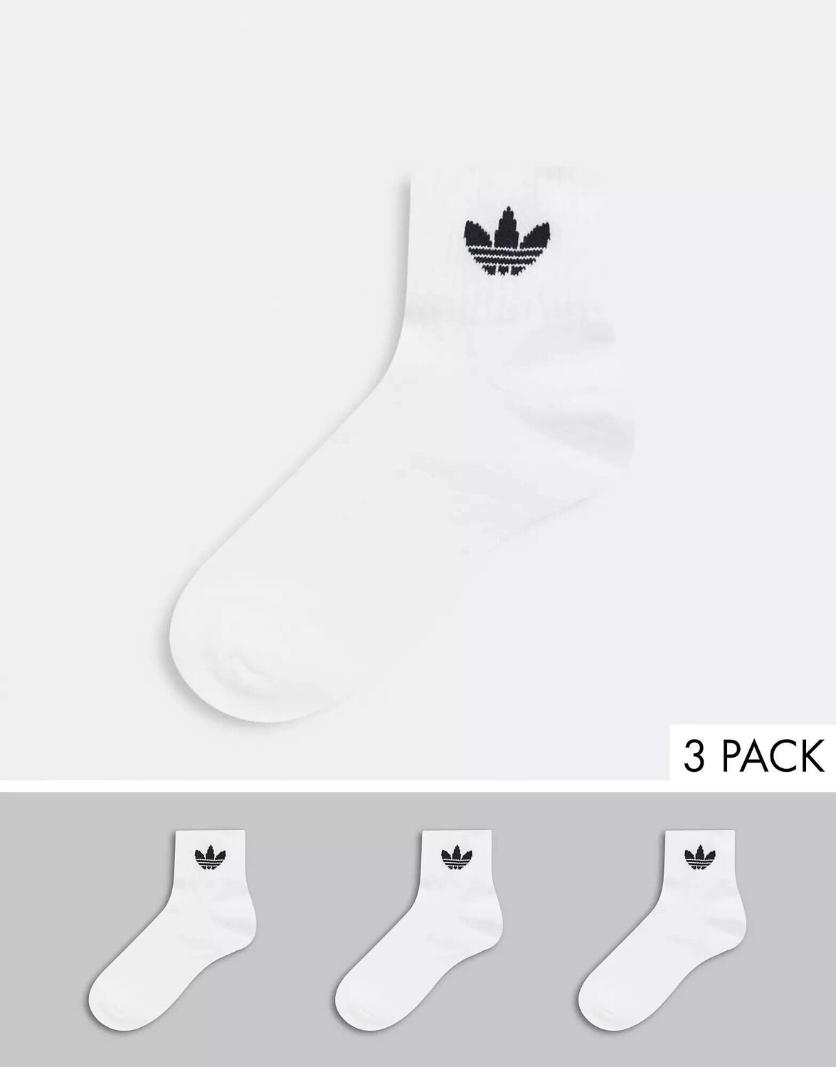 

Три пары белых носков до щиколотки adidas Originals