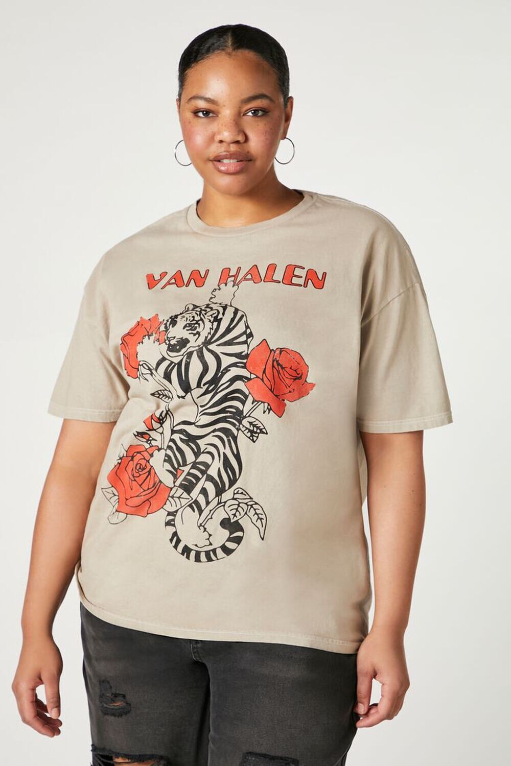 

Футболка с рисунком Van Halen больших размеров Forever 21, коричневый