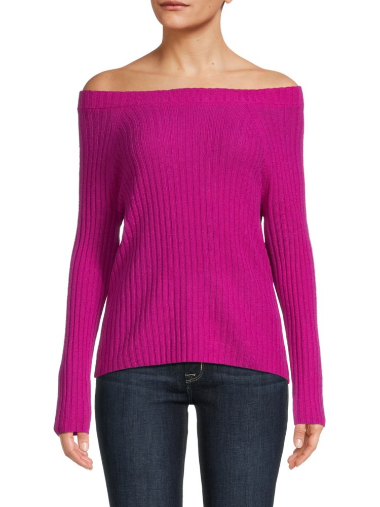 цена Кашемировый свитер в рубчик Amicale, цвет Fuschia
