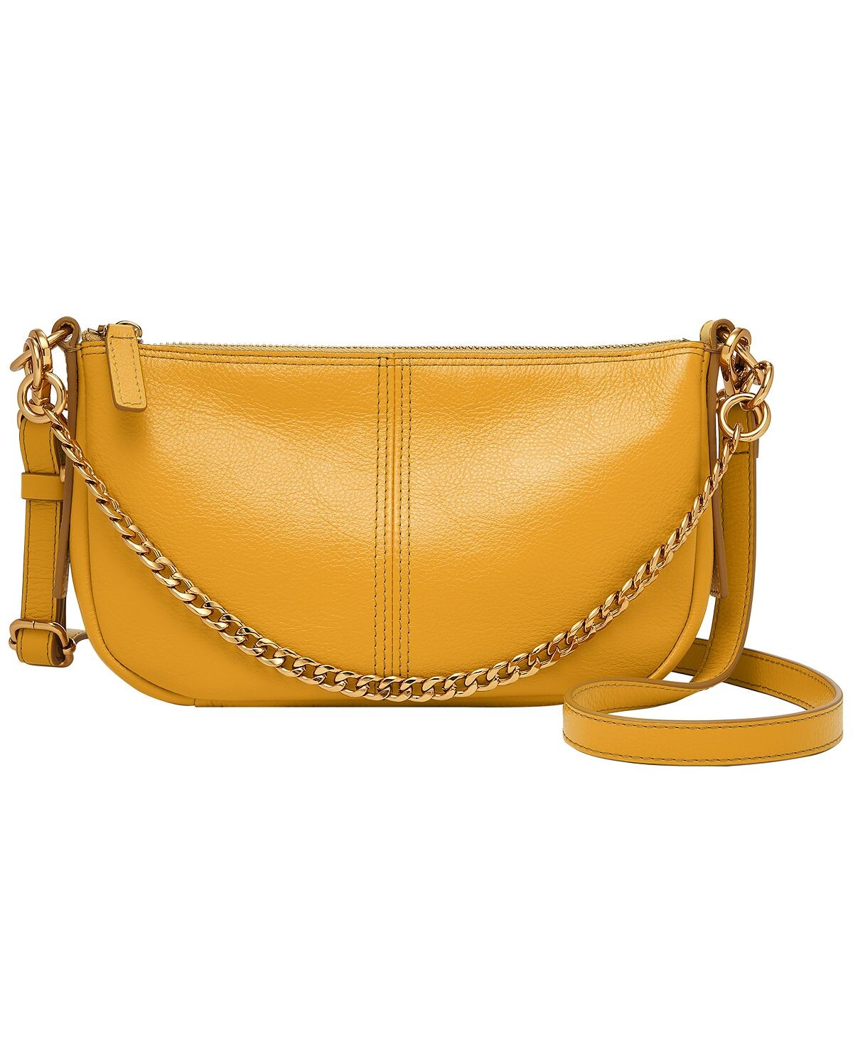 

Кожаная сумка-трансформер Jolie Baguette Fossil, желтый