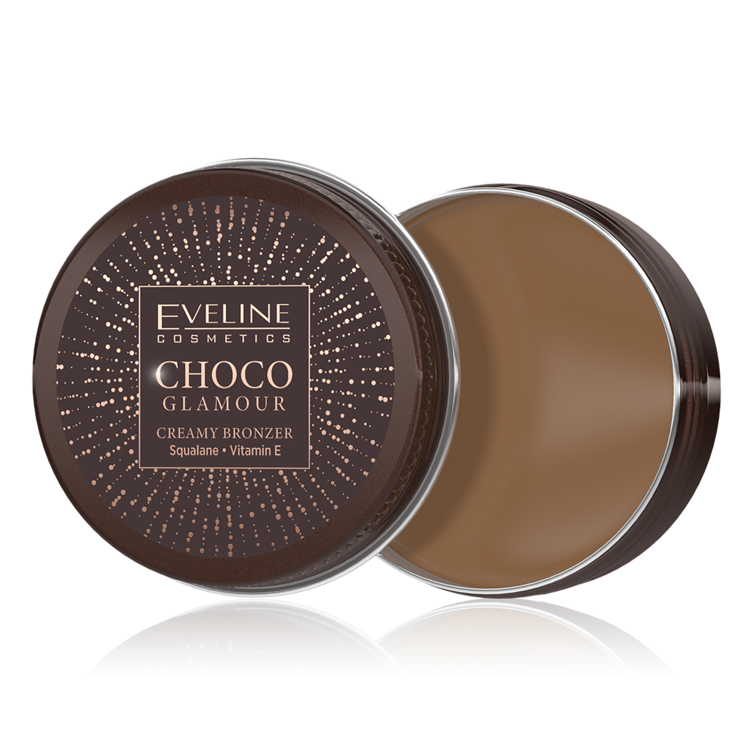 Легкий крем-бронзатор для контурной пластики лица Eveline Cosmetics Choco Glamour, 20 гр