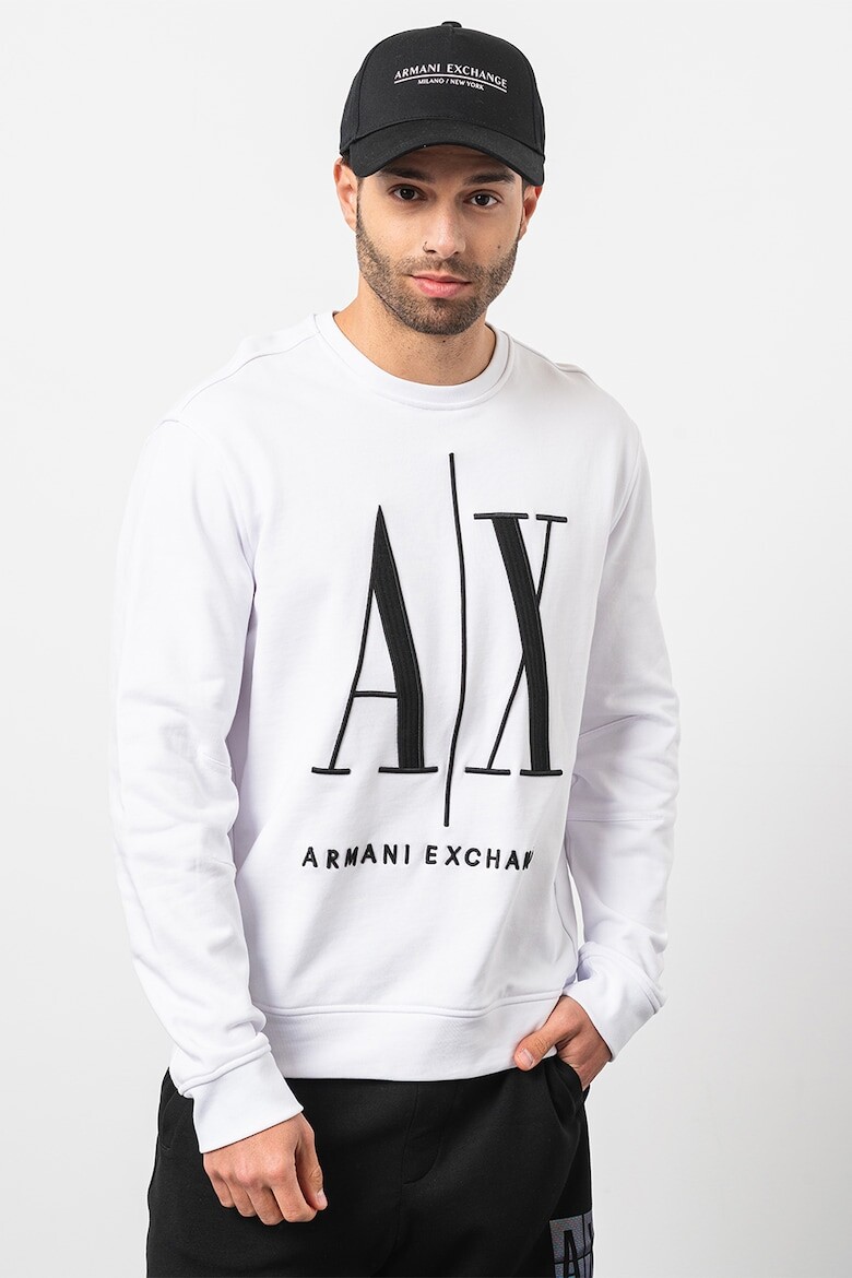 

Толстовка с овальным вырезом и логотипом Armani Exchange, черный