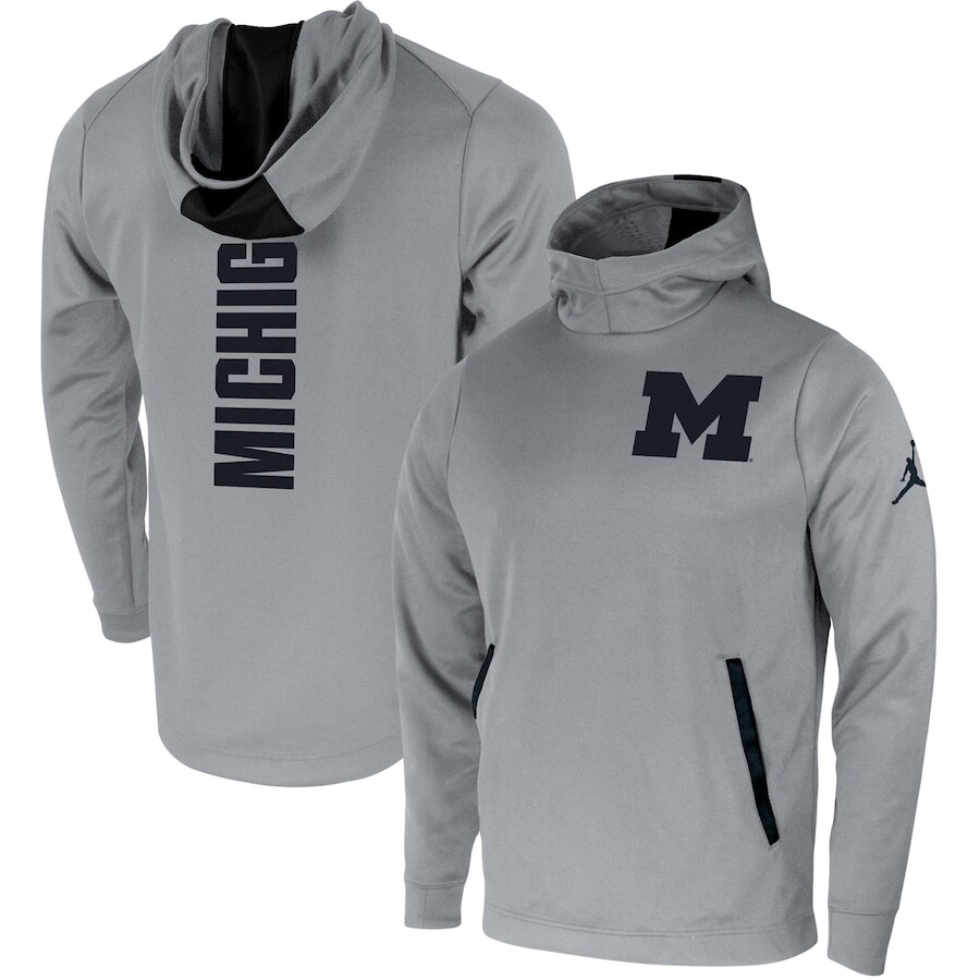 

Пуловер с капюшоном Jordan Brand Michigan Wolverines, серый