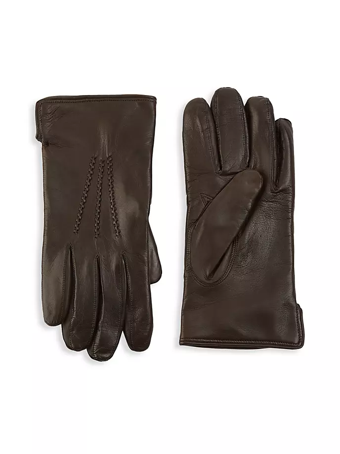 

КОЛЛЕКЦИЯ Кожаные перчатки Touch Tech Saks Fifth Avenue, коричневый