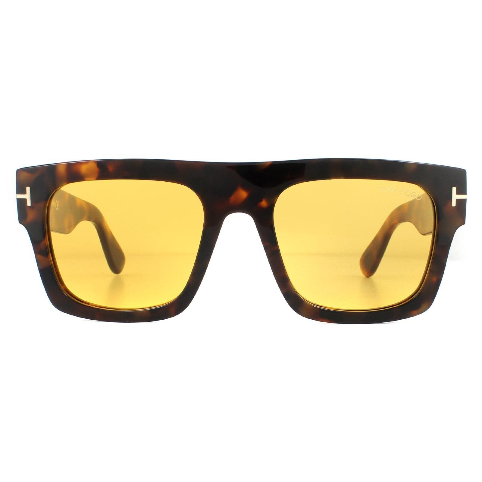 Квадратные желтые солнцезащитные очки Havana Tom Ford, коричневый круглые синие солнцезащитные очки havana tom ford коричневый