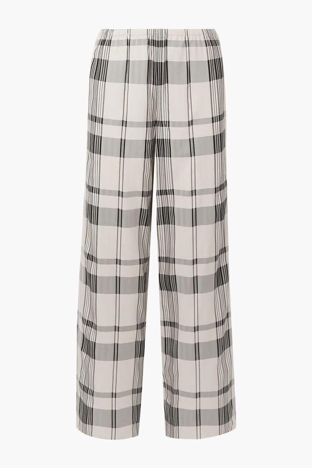 

Широкие брюки из жаккарда в клетку Theory, цвет Off-white