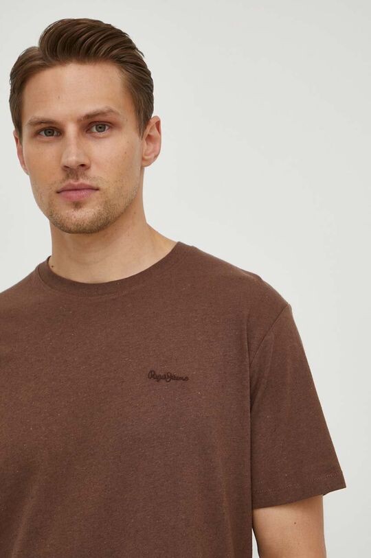 

Футболка с добавлением льна Pepe Jeans, коричневый