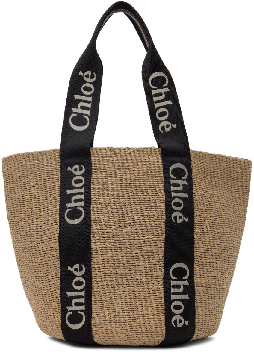 

Бежевая большая сумка-тоут Woody Basket Chloe