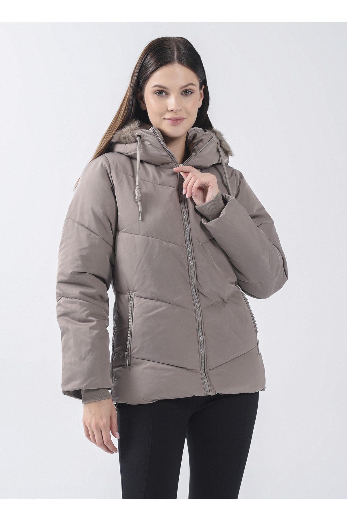 цена Норковое женское пальто Koton, коричневый