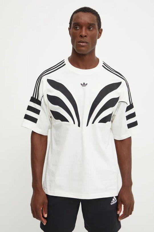 

Хлопковая футболка adidas Originals, бежевый