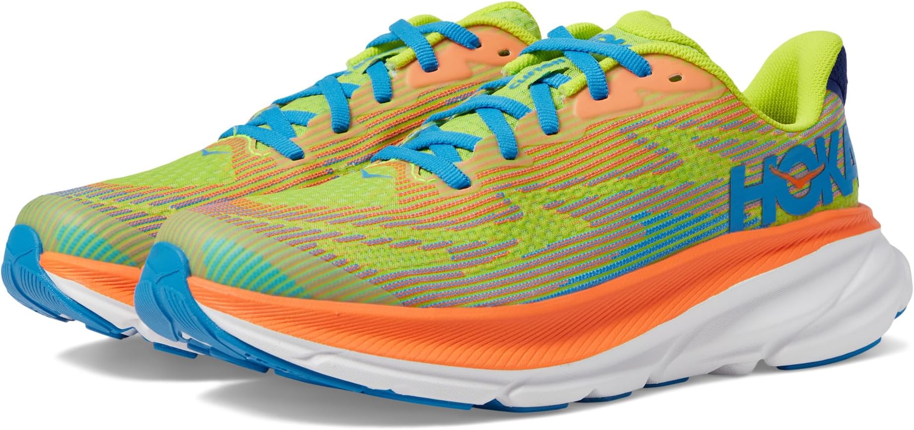 

Кроссовки Clifton 9 Hoka, цвет Evening Primrose/Vibrant Orange