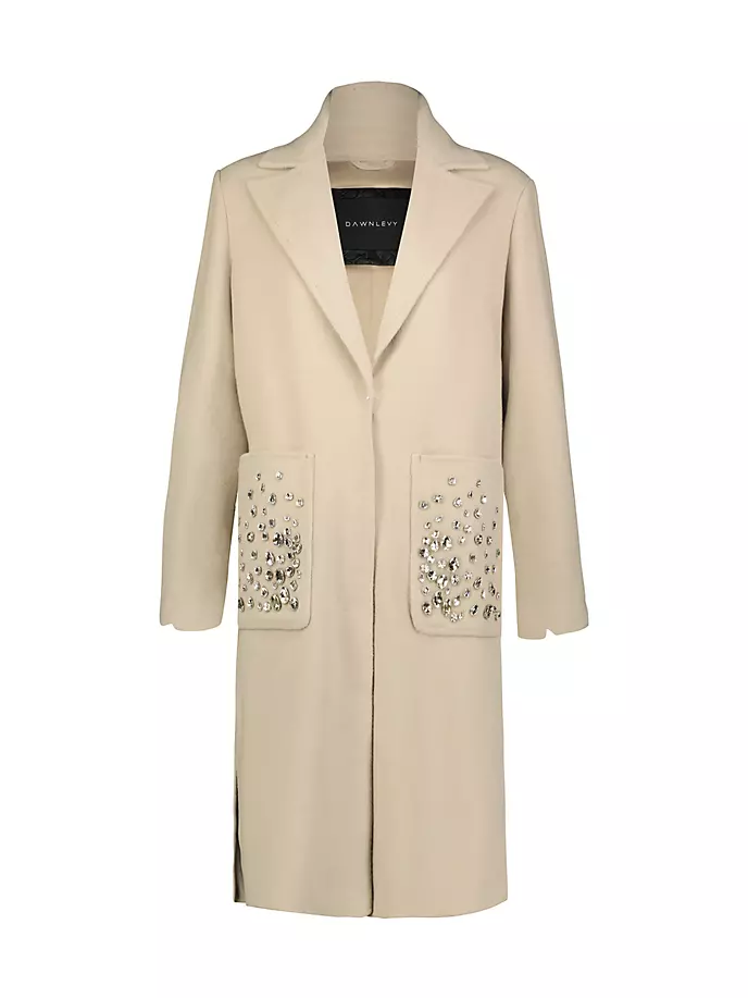 Шерстяное пальто Colette с кристаллами Dawn Levy, цвет almond