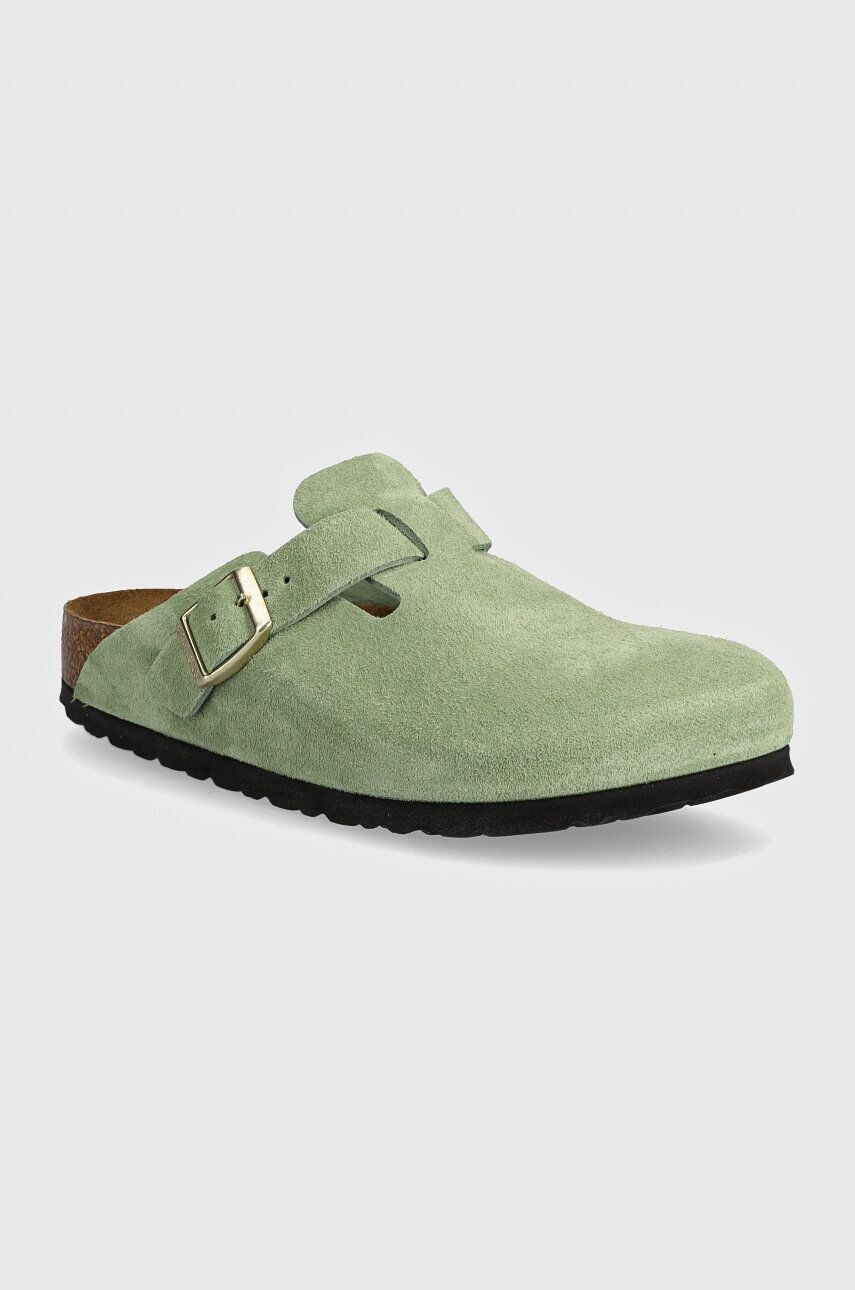 

Замшевые шлепанцы Birkenstock Boston SFB, зеленый