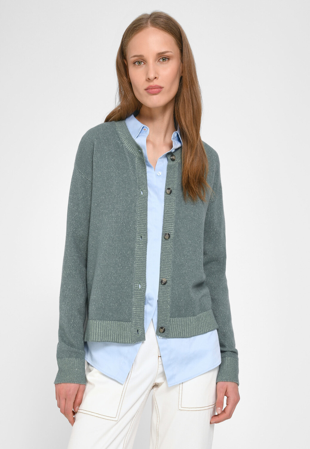 

Толстовка PETER HAHN Strickjacke New Wool, цвет DEEP LICHEN GREEN