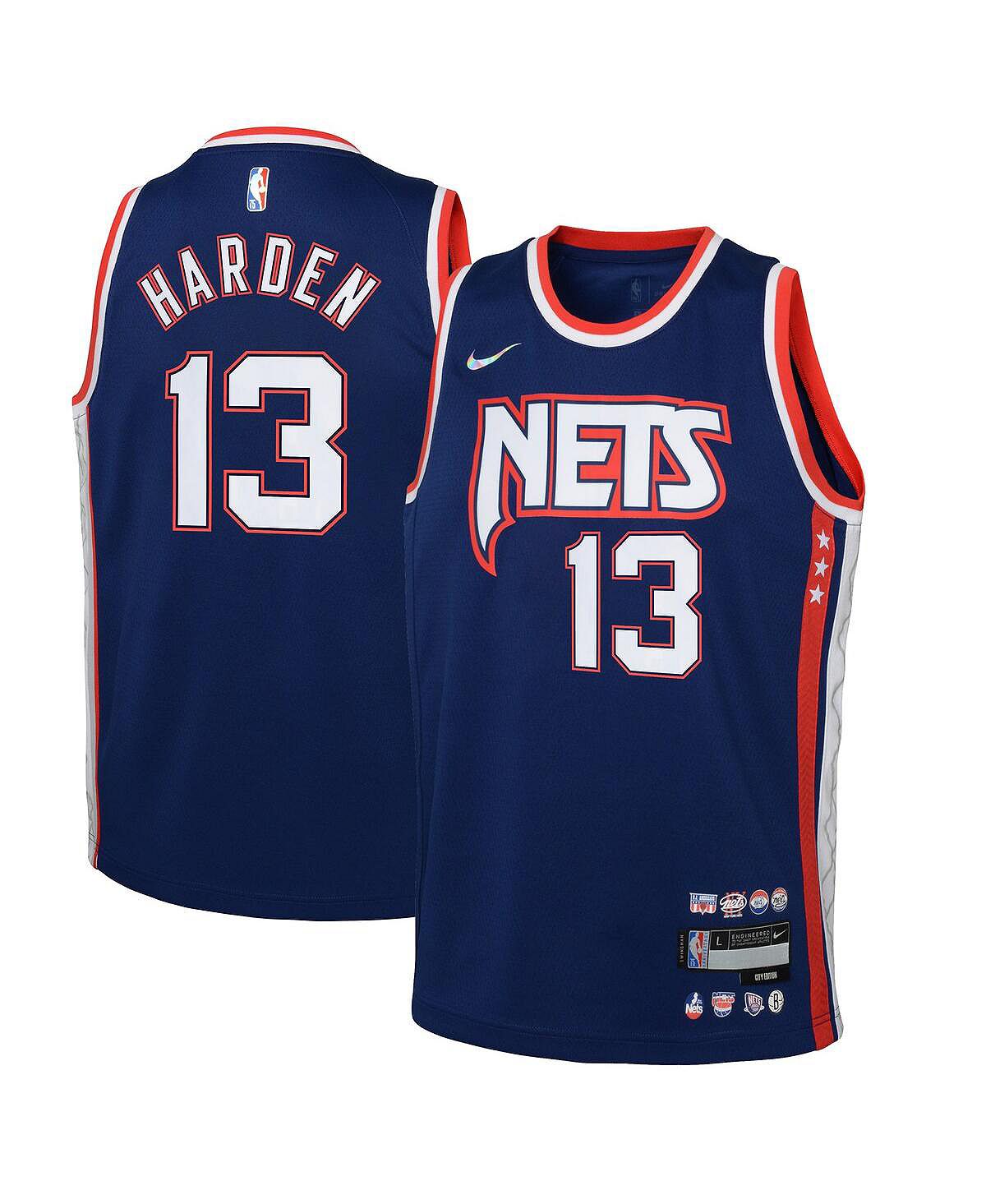 Джерси Big Boys James Harden Navy Brooklyn Nets 2021/22 Swingman — City Edition Nike фигурка funko pop nba nets james harden city edition 2021 133 59264