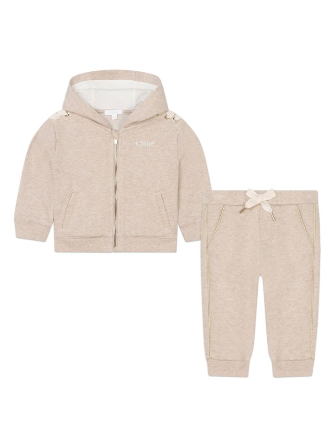 

Chloé Kids меланжевый спортивный костюм, нейтральный цвет