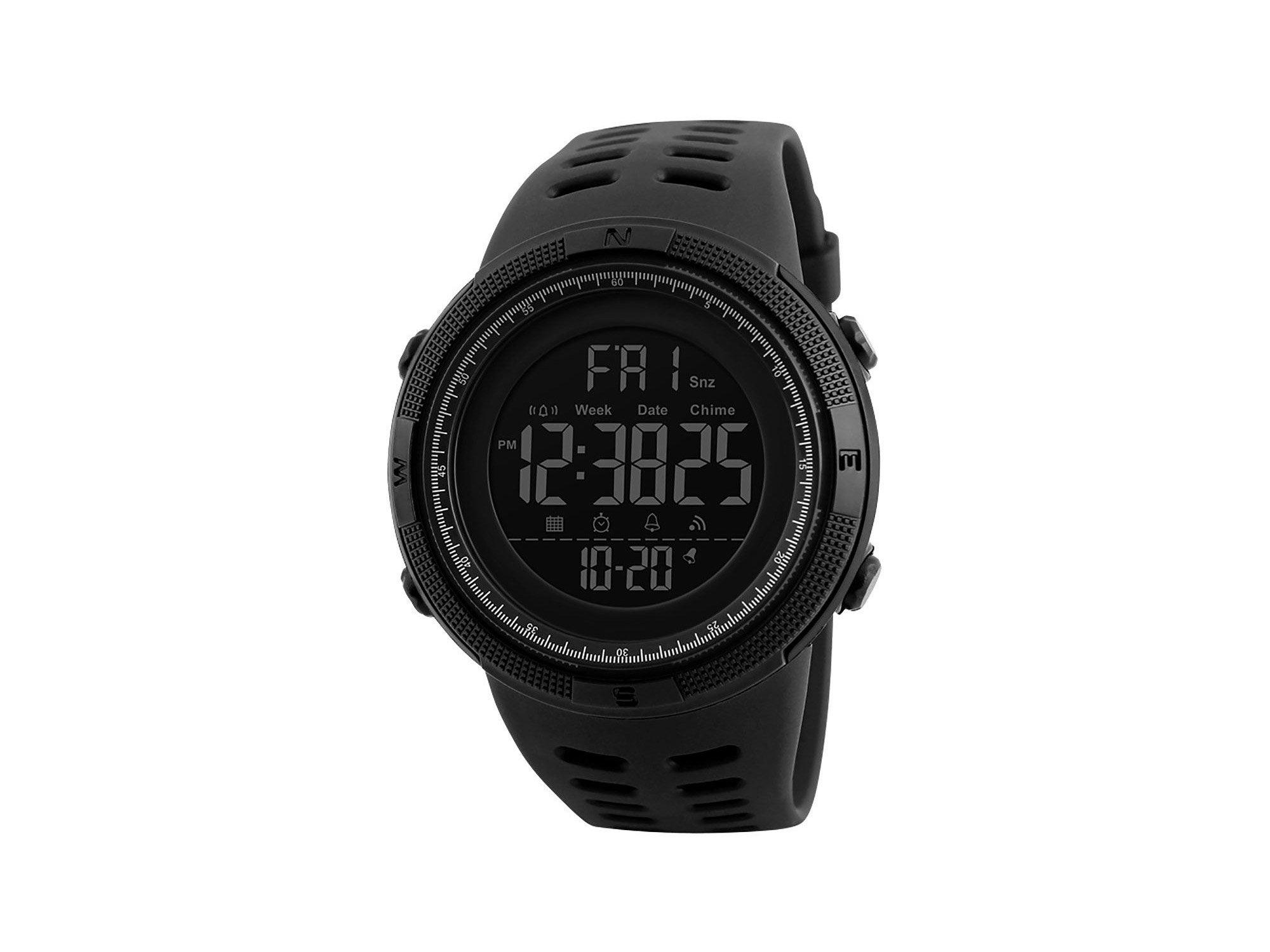 Цифровые часы с большим дисплеем, секундомером и будильником Skmei, черный наручные часы skmei часы мужские skmei 9126 черные черный