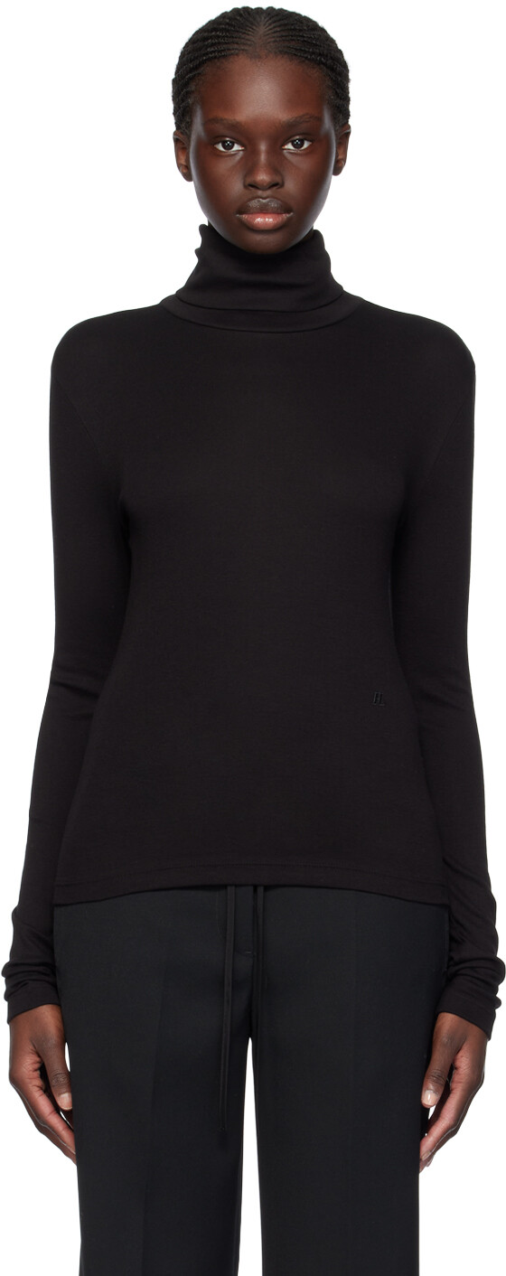 

Черная водолазка в рубчик Helmut Lang